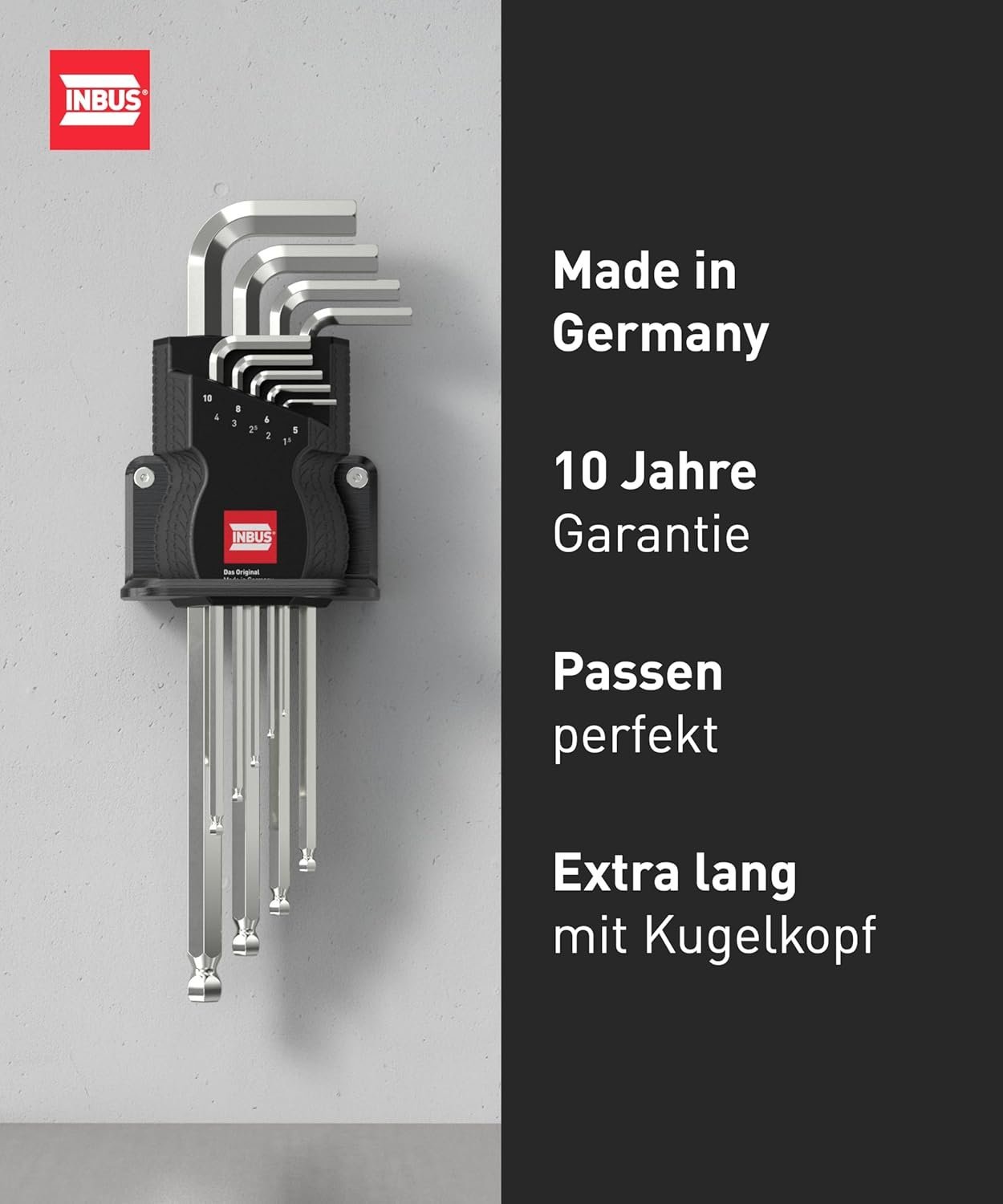 INBUS® 70167 Winkelschraubendreher Set 9tlg, mit Kugelkopf – Bild 8