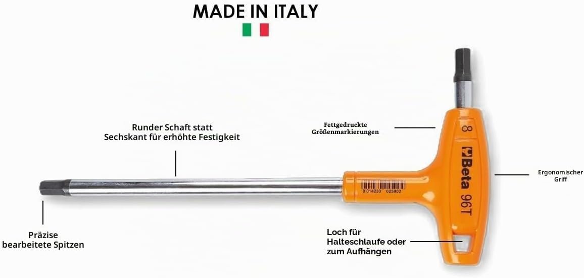 Beta 96T/SP11 - Innensechskant-stiftschlüsselsatz, 11 teilig, gebogen, mit griff (Art. 96T), mit halterung – Bild 5